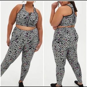 Torrid Grey Black Leopard Wicking Active Set